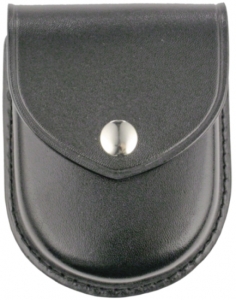 plain leather round bottom single cuff case